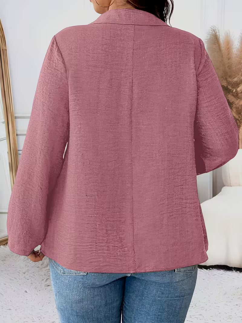 Noyelle | Long Sleeve V-Neck Button Blouse