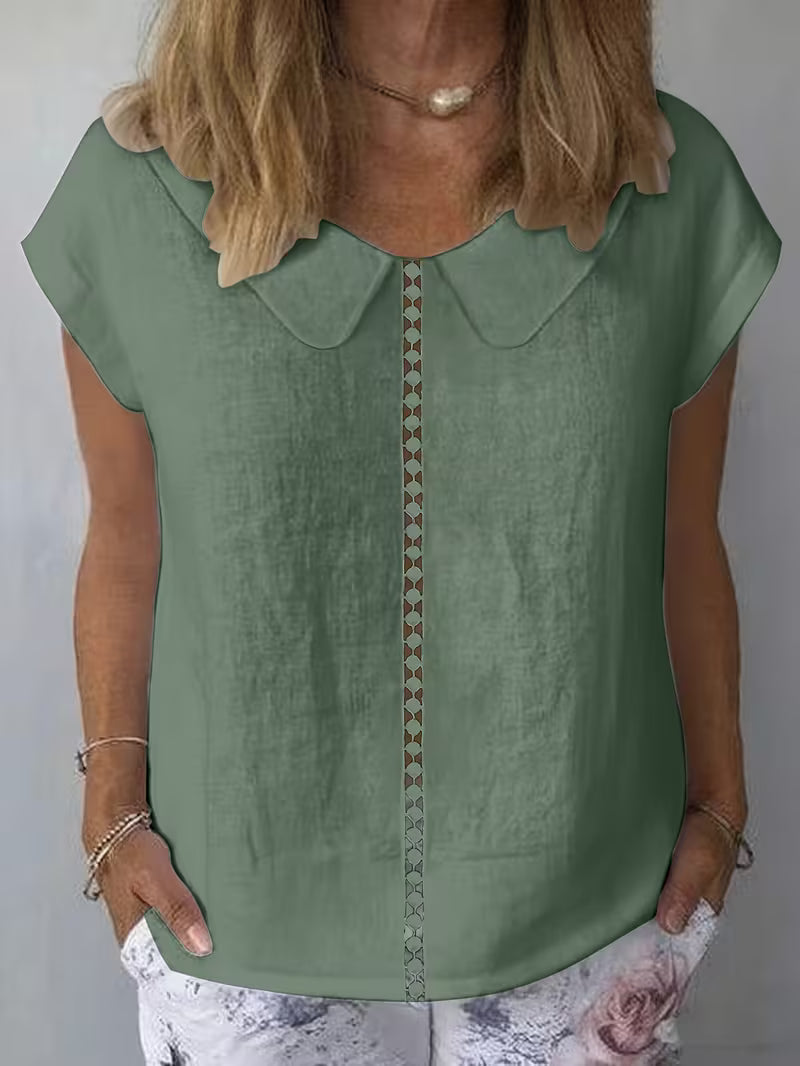 Aurelia | Short Sleeve Top with Cutout Front