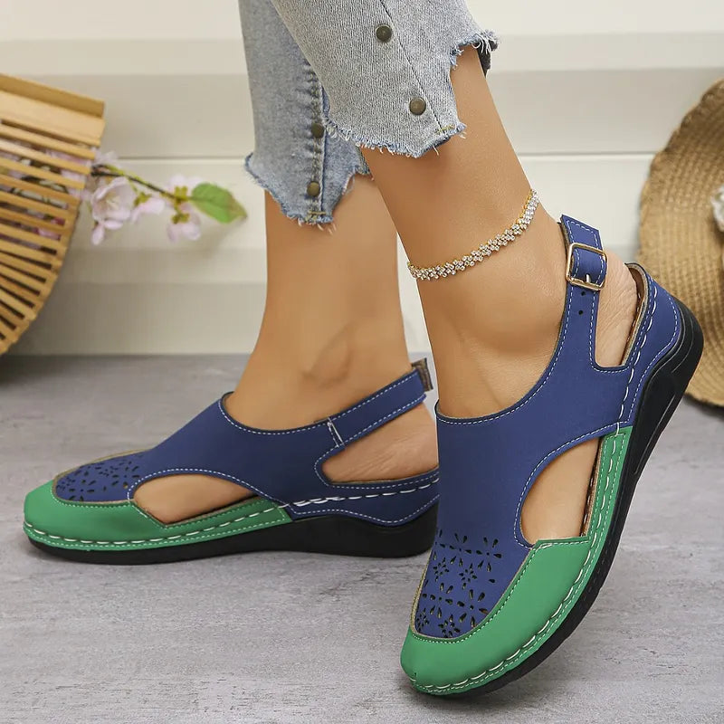 Anesa | Wedge Sandals Closed Toe Cutout Design