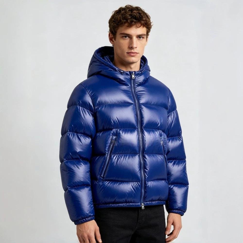 Whalen | Puffer Jacket With Hood and Glossy Finish