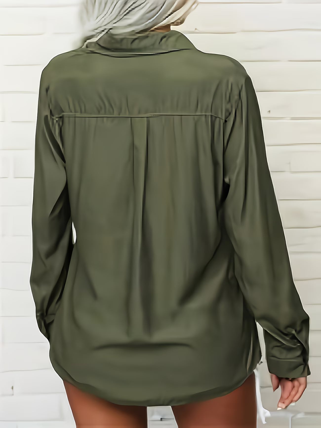 Tierna | Loose Button Front Collared Shirt