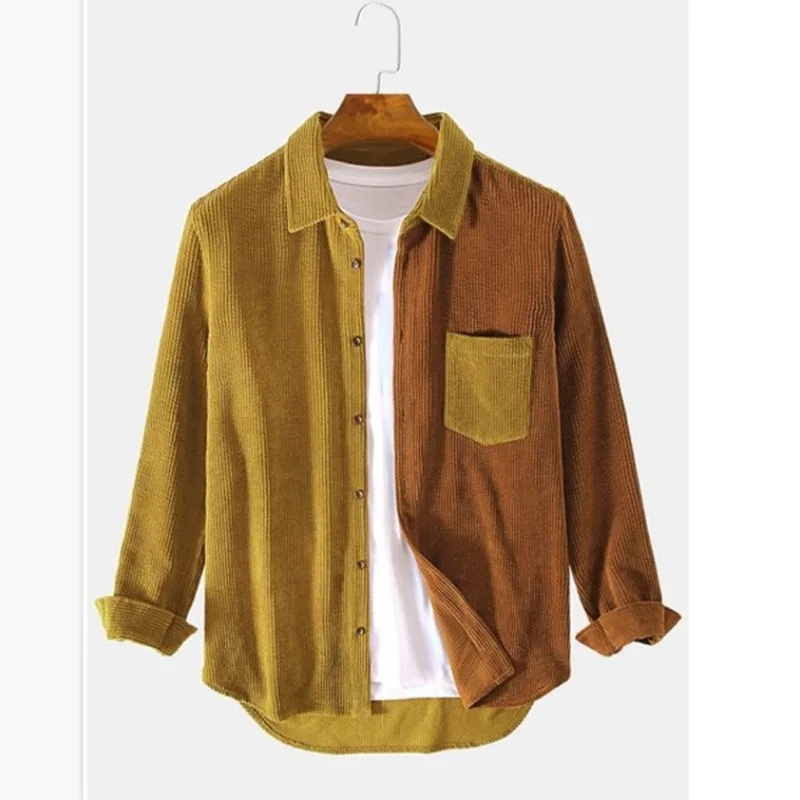Geraldus | Shirt Long-Sleeve Paneled Corduroy Button Front