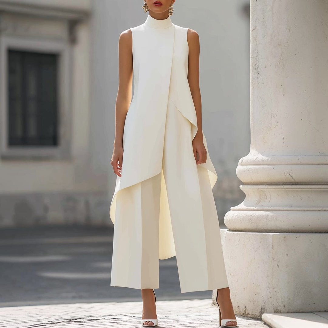 Maryam | Two Piece Sleeveless High Neck Pant Set
