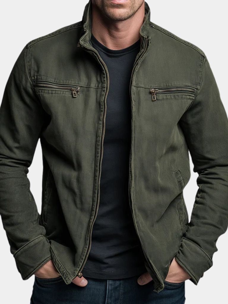 Jaume | Olive Zip Front Field Jacket