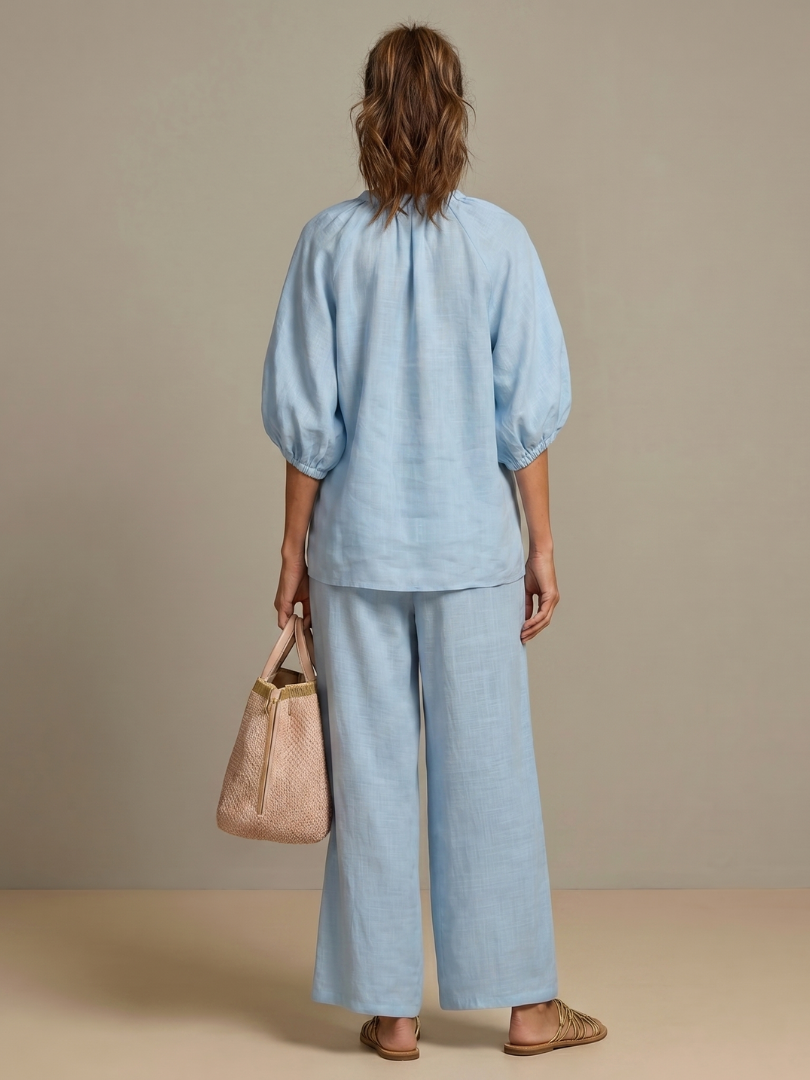 Sharina | Zip Front Wide Leg Pant Set