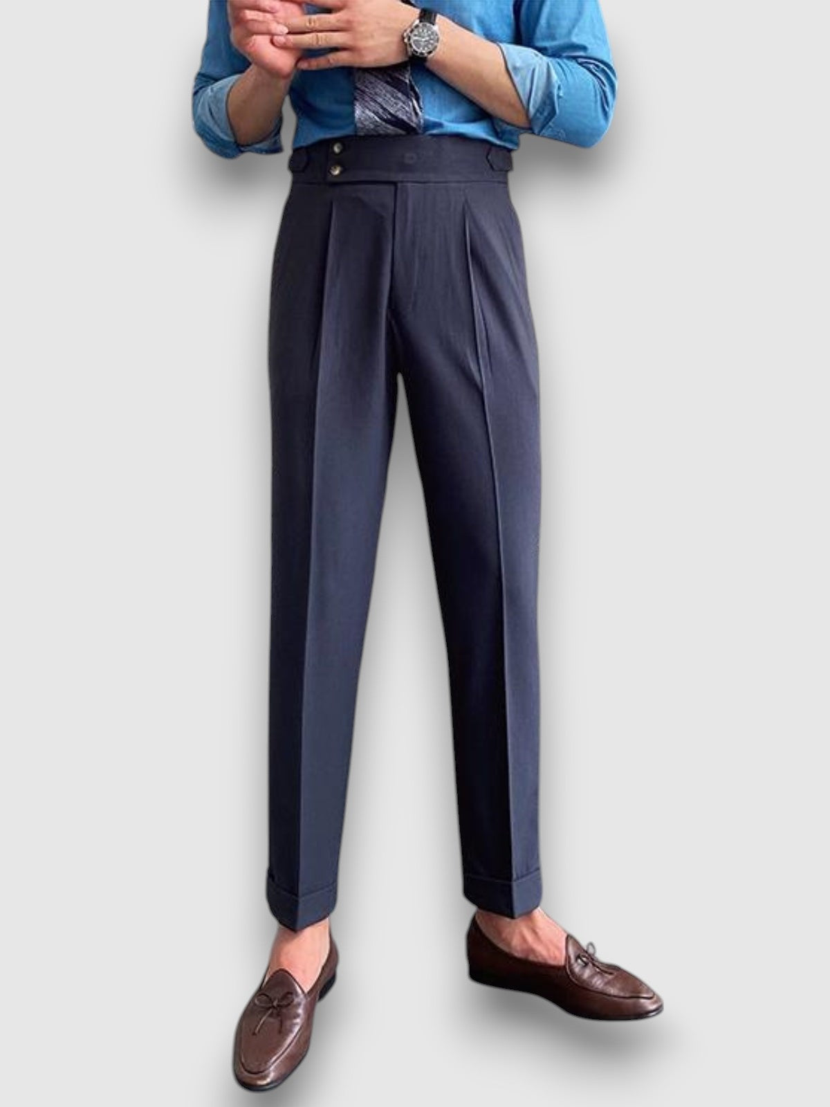Flurin | High Waist Pleated Trouser Pants