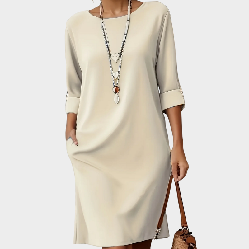 Kayana | Loose Three Quarter Sleeve Midi Dress
