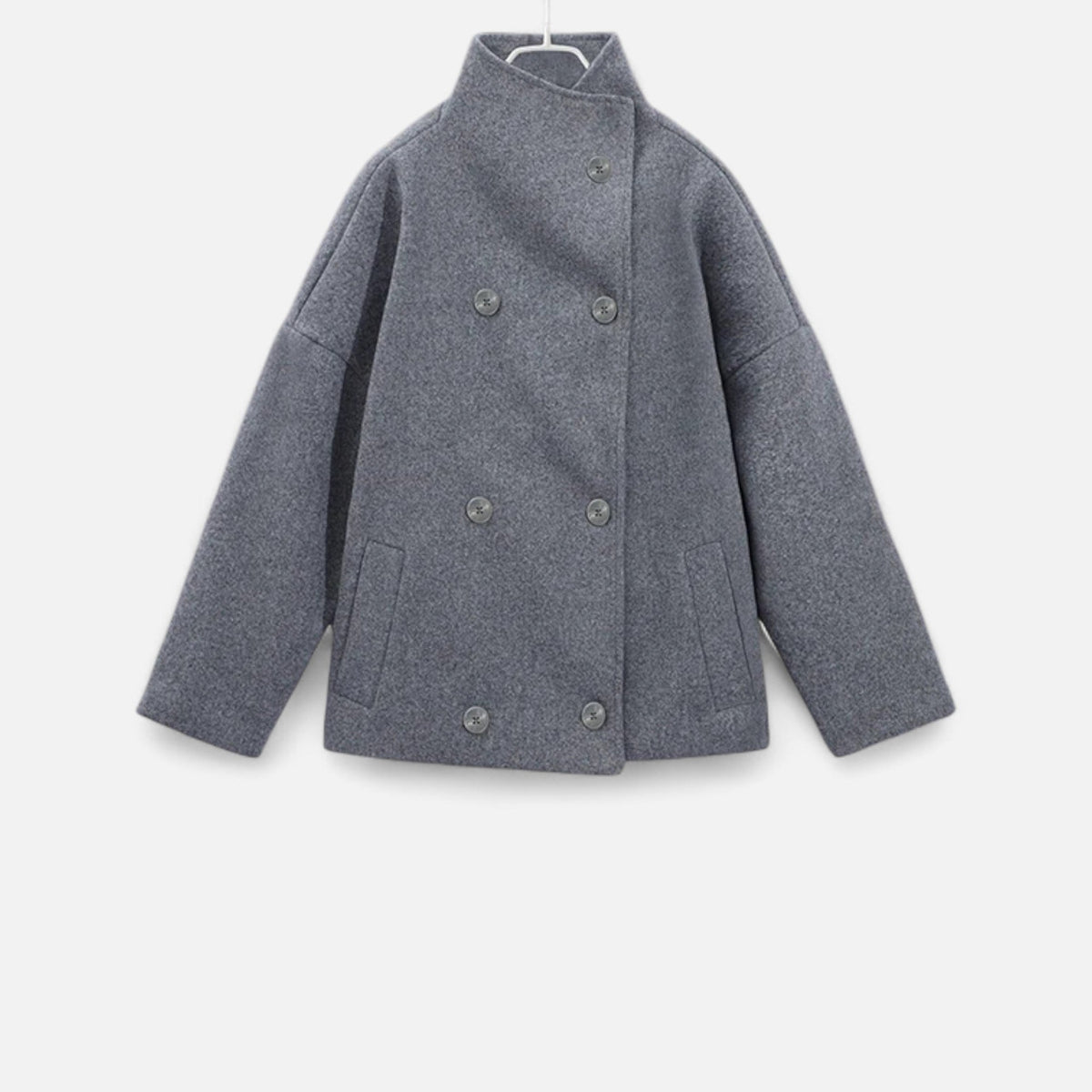 Eveliya | Chic Structured Short Coat with Double Buttons