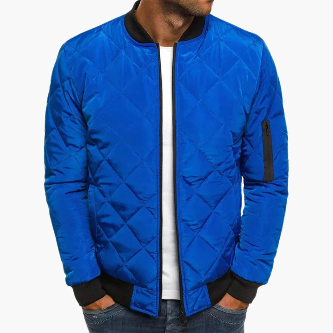 Davidson | Jacket With Diamond Quilting and Ribbed Trim