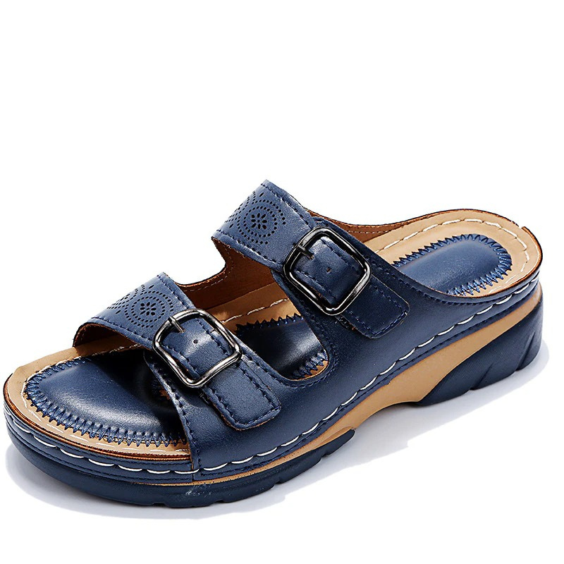 Solena | Double Buckle Open Toe Orthopedic Sandals