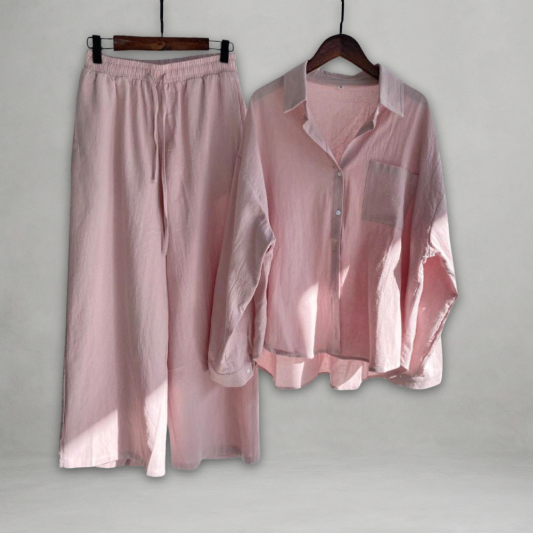 Ottavia | Two Piece Shirt Wide Leg Set