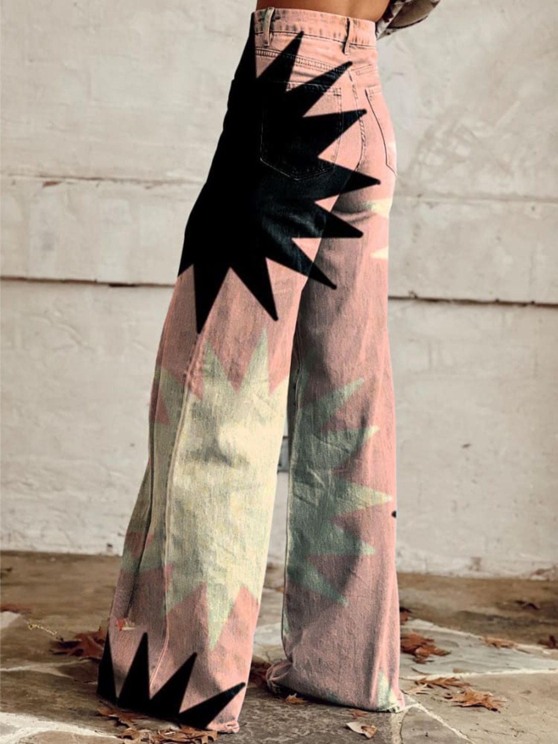 CZARINA | Pants with Geometric Print Wide-Leg Cut