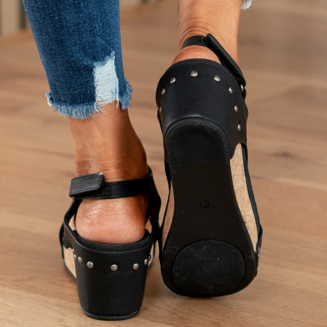 Makrina - Wedge Heel Slingback Open Toe Sandals