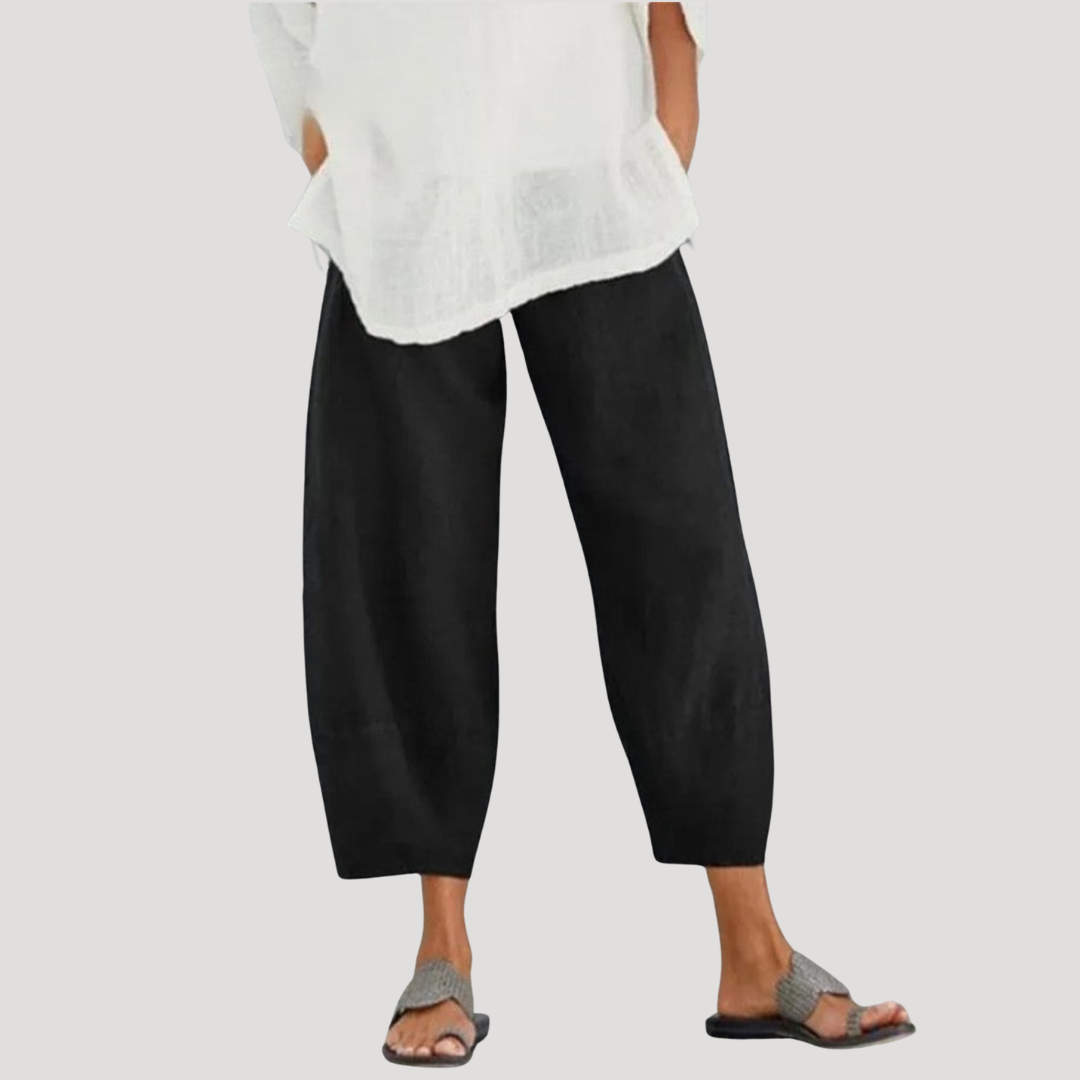 Phyllis | Cropped Barrel Leg Pants With Relaxed Fit