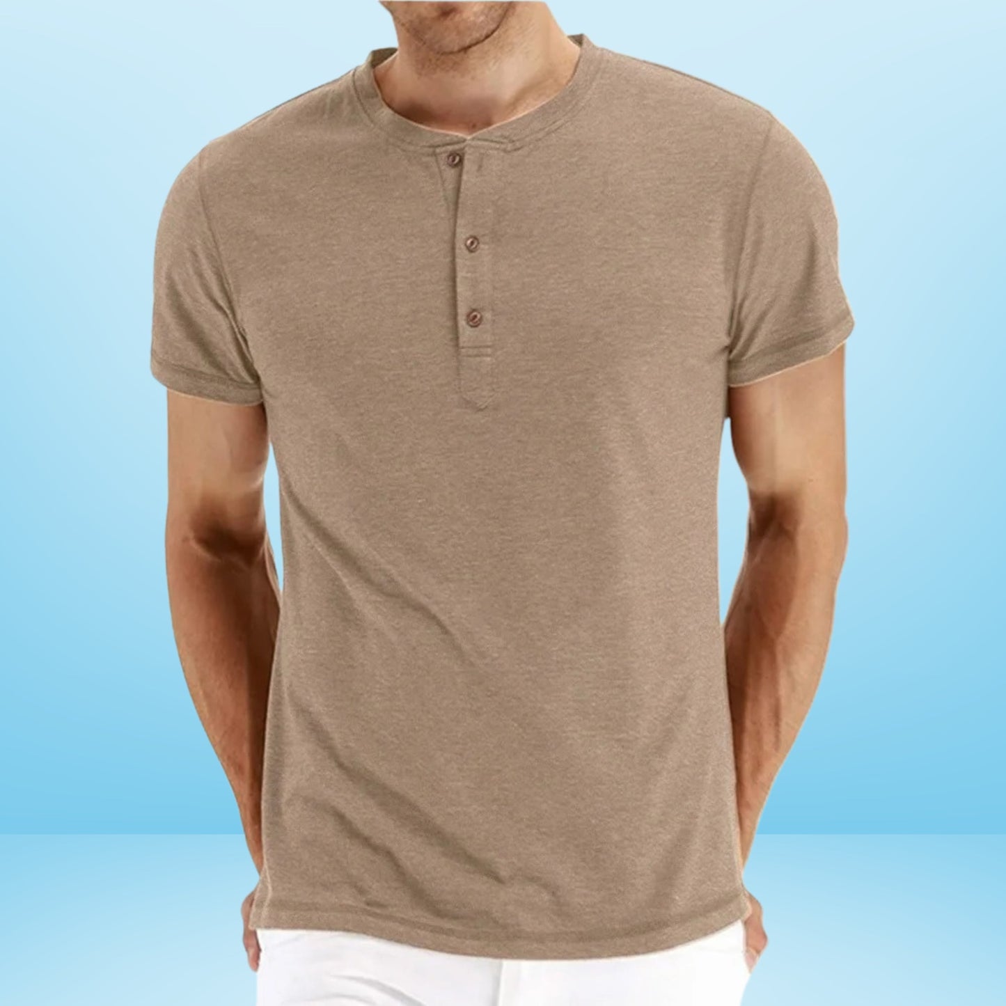 Bilgert | Short Sleeve Henley Neck T-Shirt