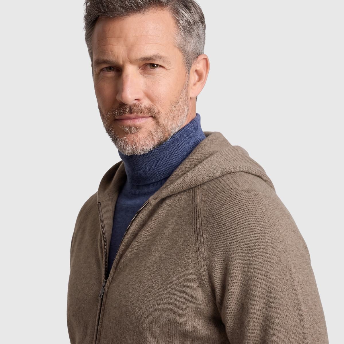 Atlascore | Hooded Merino Wool Zip-Up Sweater