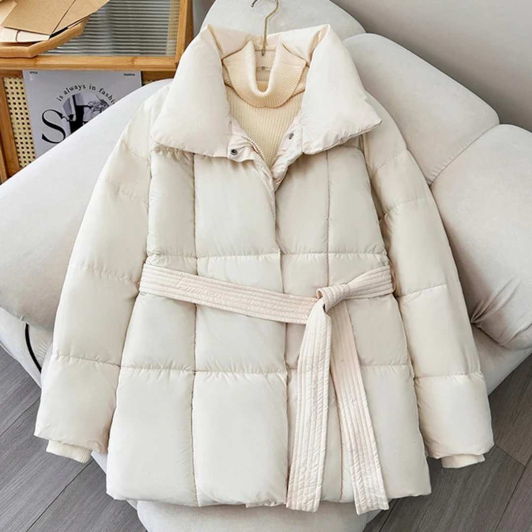Helieluza | Puffer Jacket with Belted Waist