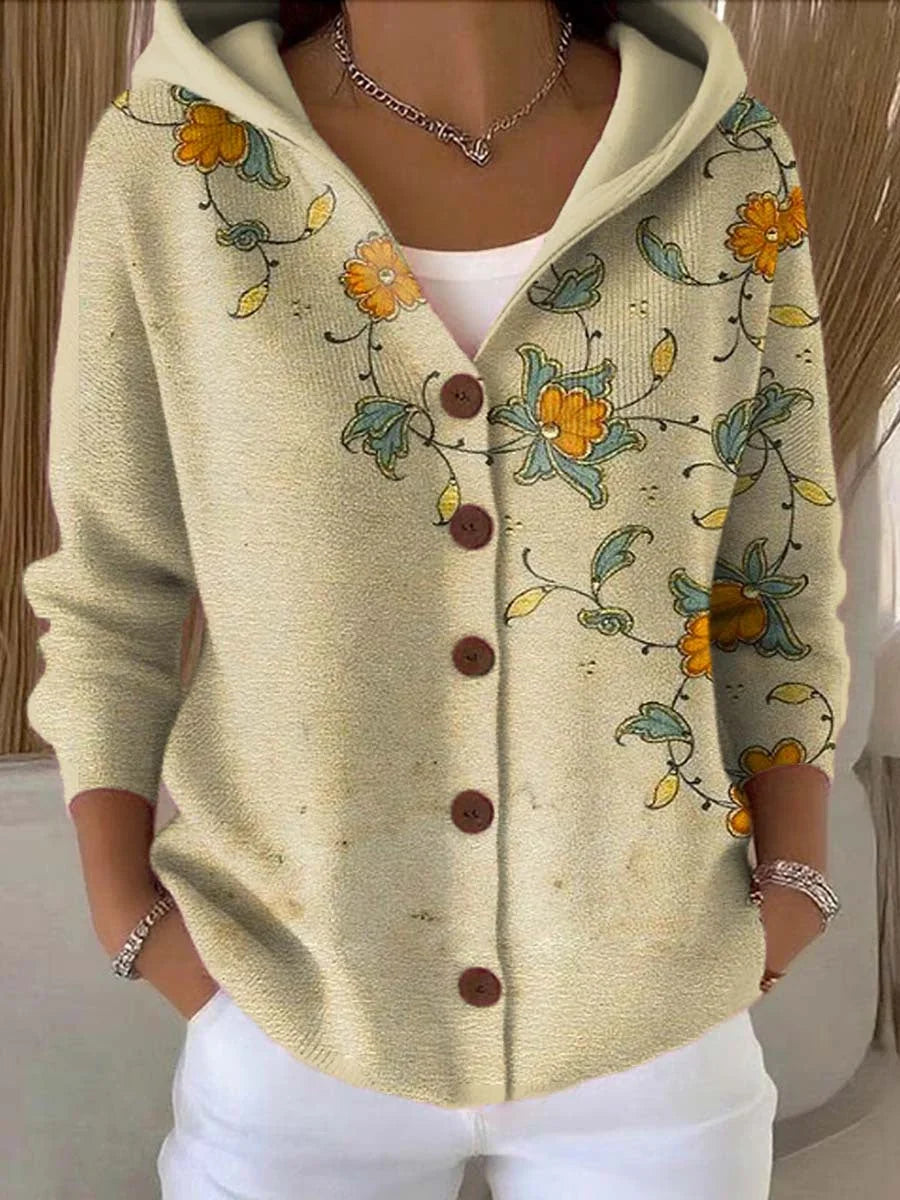 Annie | Cardigan Hooded Button-Front Long-Sleeve Top