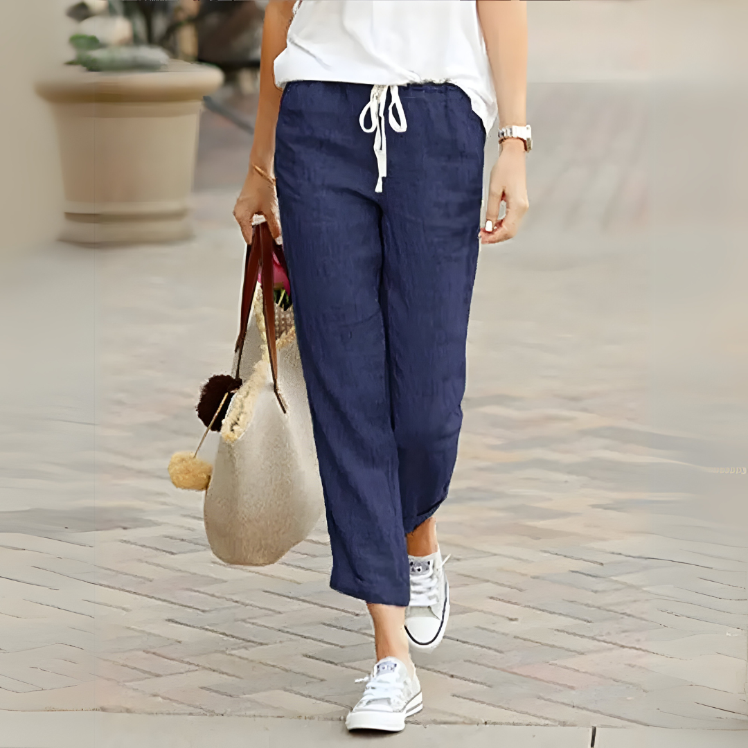 Izumi | Trousers Cropped Drawstring Wide Leg Pants