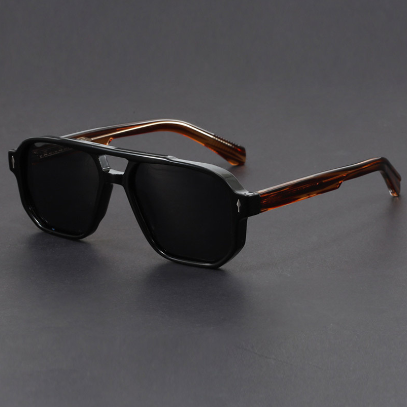 Kieran - Square Frame Blue Dark Lens Sunglasses