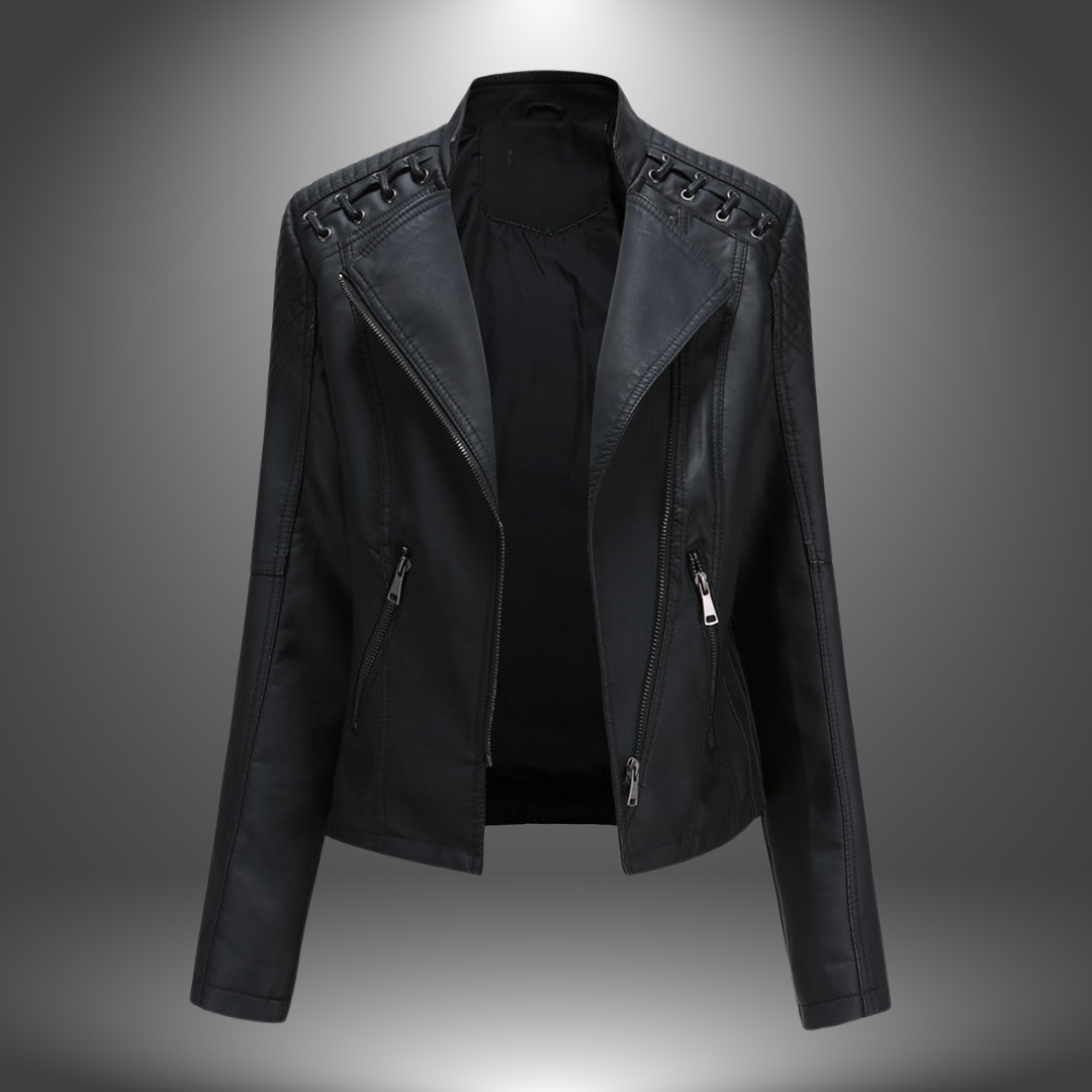 Lilia | Faux Leather Zip Jacket