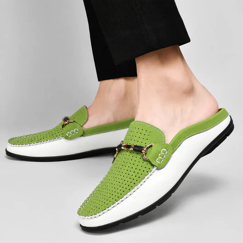 Yerson | Perforated Slip-On Mule Loafers