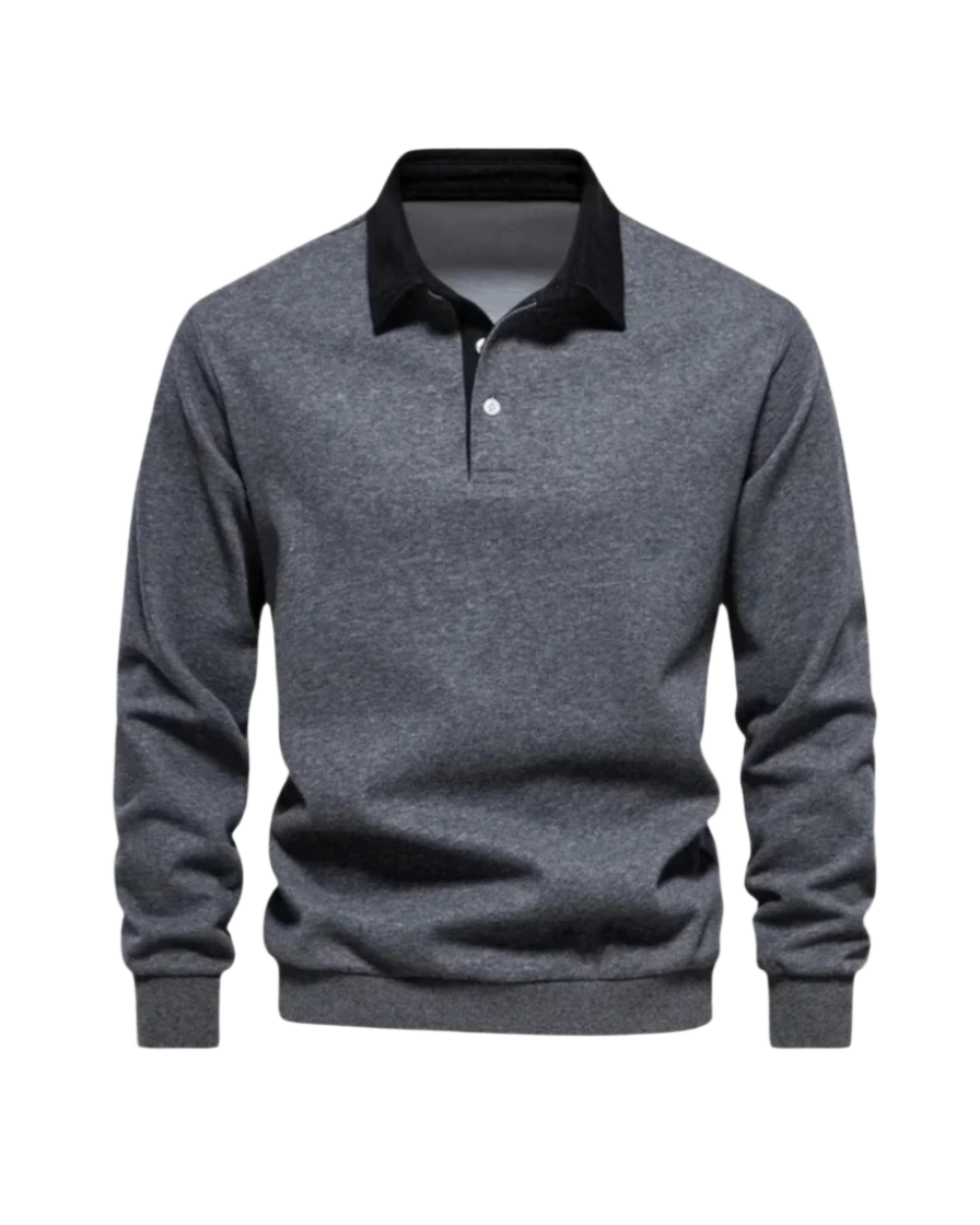 Farouk | Long Sleeve Contrast Collar Polo Shirt