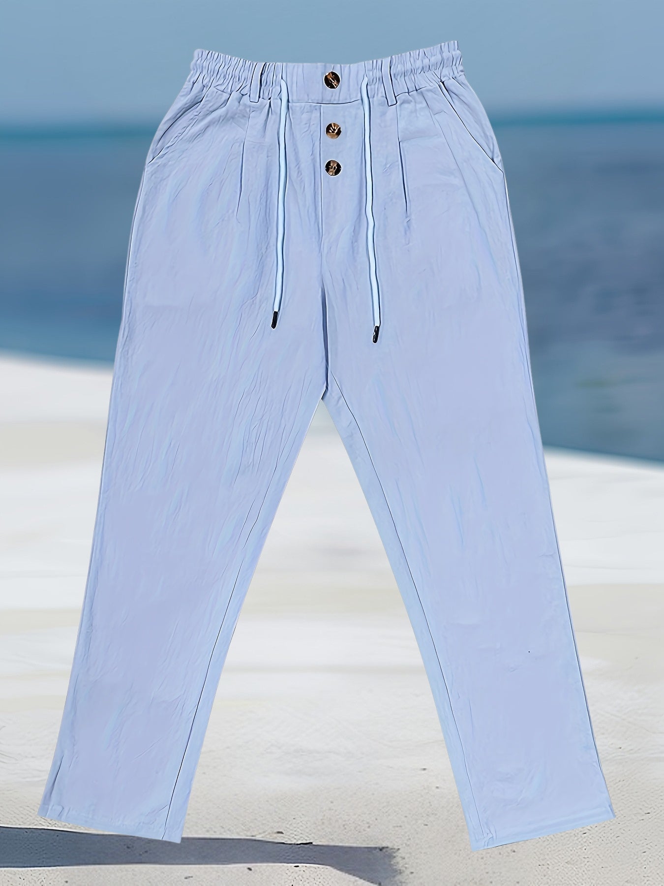 Aznar - Relaxed Drawstring Straight Leg Pants