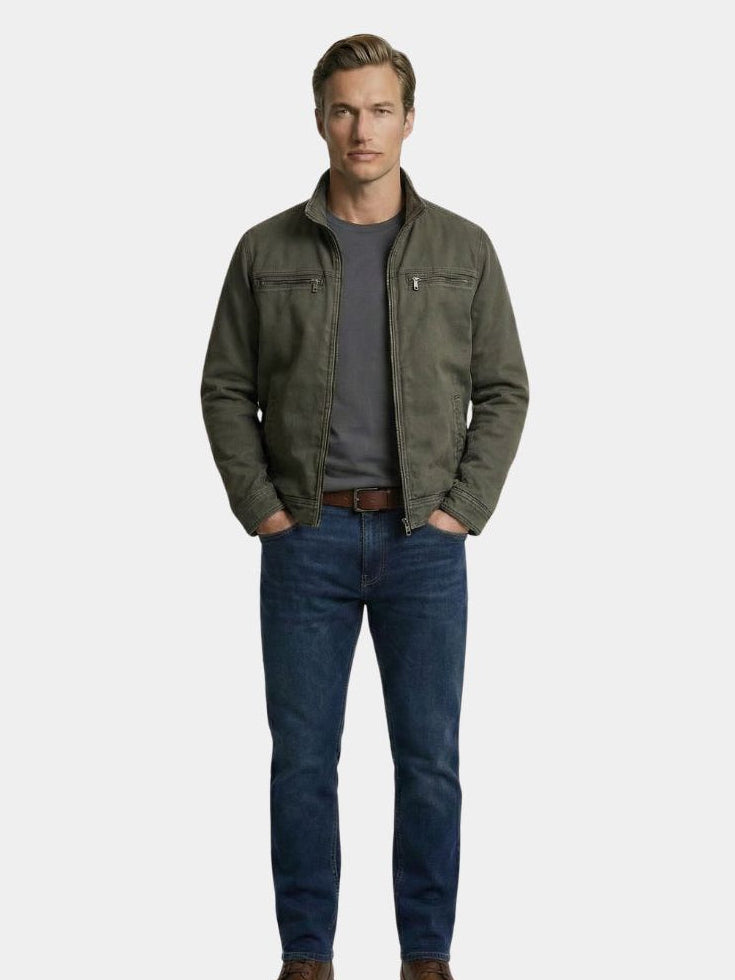 Jaume | Olive Zip Front Field Jacket