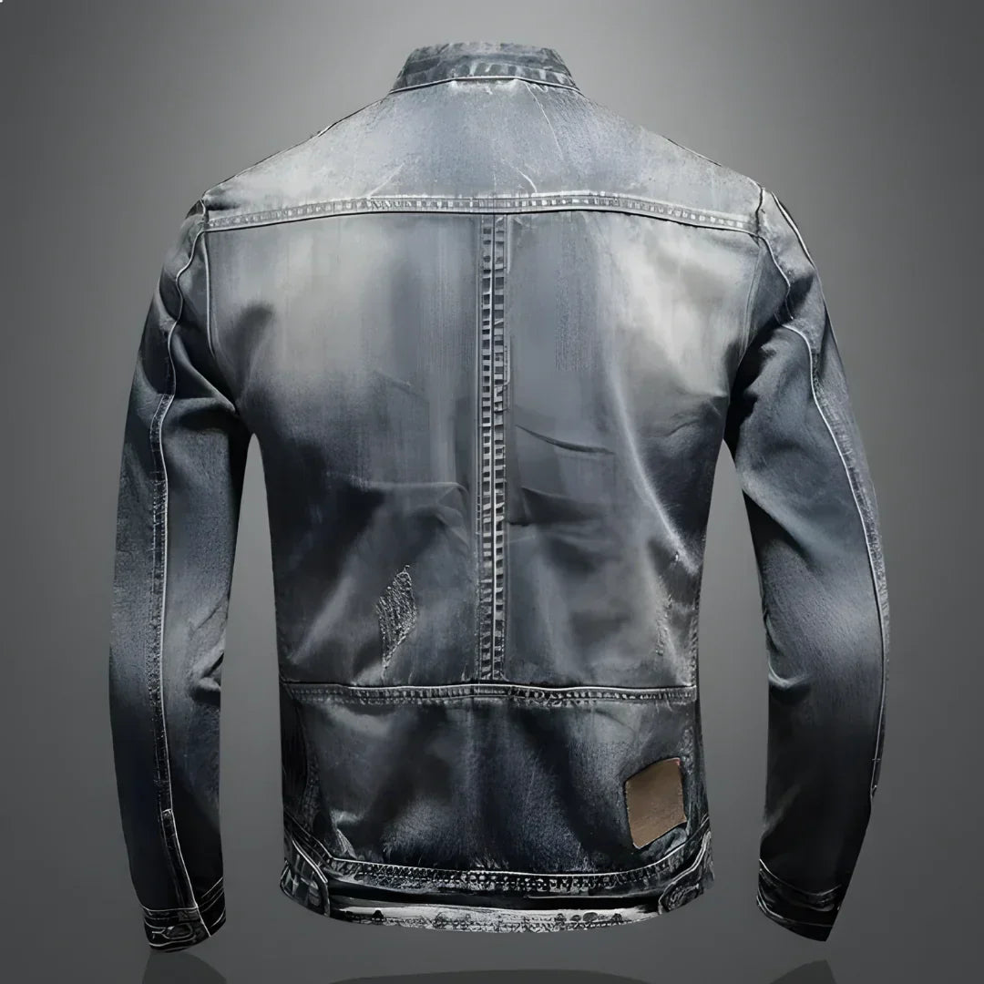 Dustin | Light Wash Stand Collar Jacket