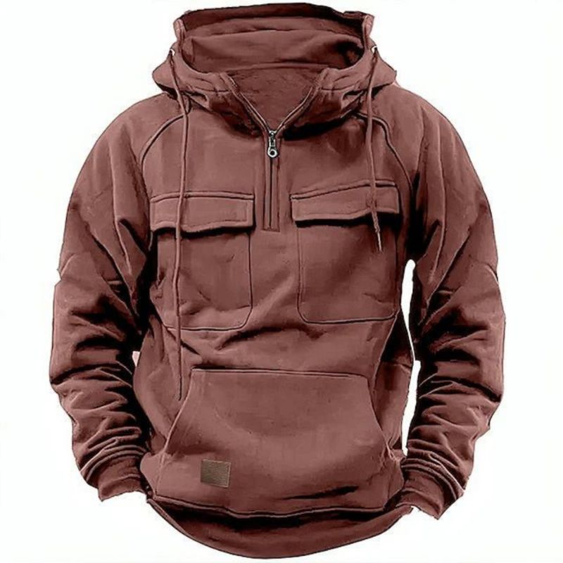 Seligmann | Quarter Zip Hooded Utility Pocket Hoodie
