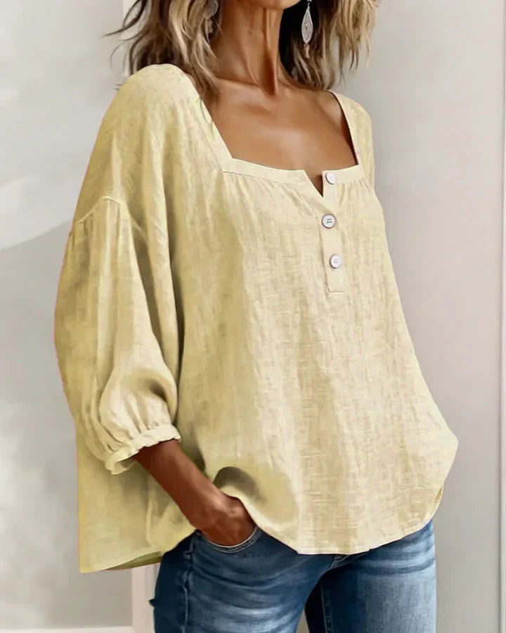 Leontien | Loose Square Neck Blouse