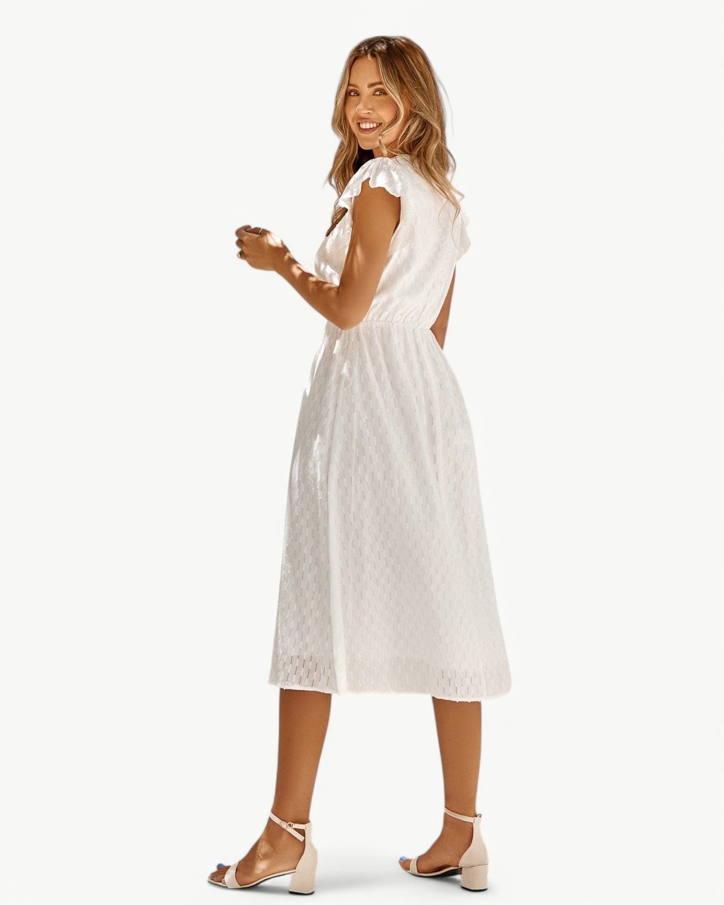 Julieta | Midi Dress With Flutter Sleeves