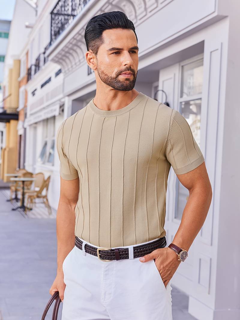 Sang | Short Sleeve Round Neck Knitted T-Shirt