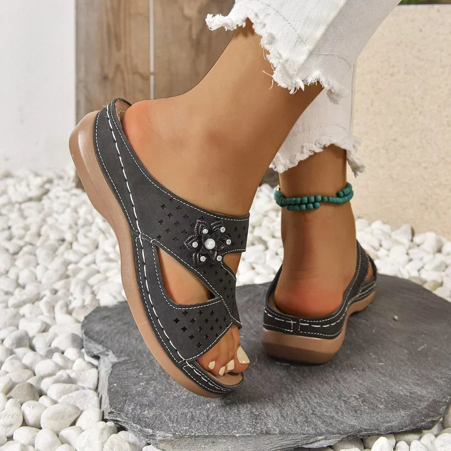 Kristine | Orthopedic Flower Casual Wedge Heel Sandals