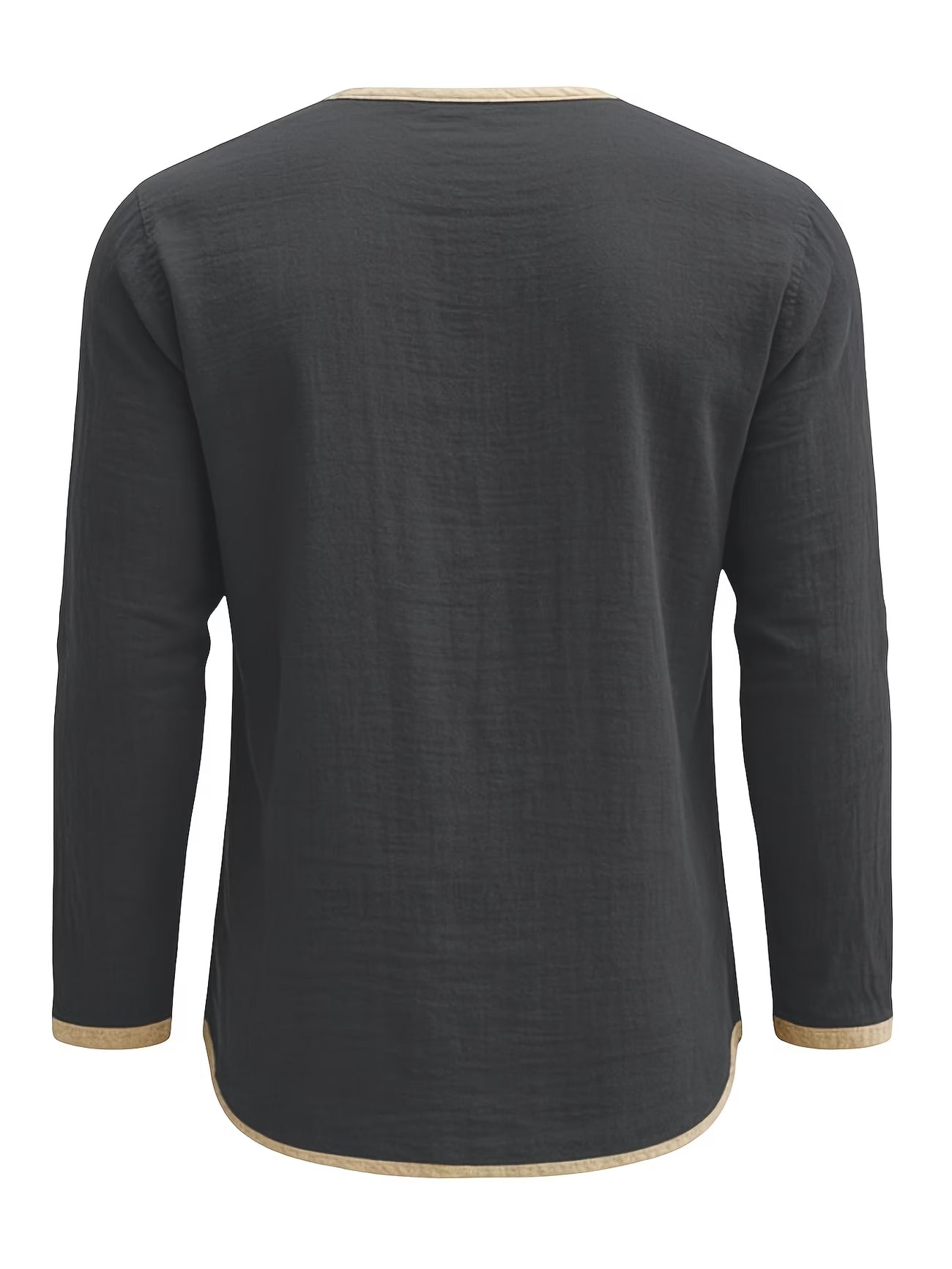 Lorcen | Long Sleeve Henley Shirt with Button Placket