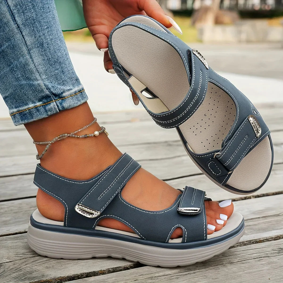 Shanyel | Double Strap Open Toe Sandals