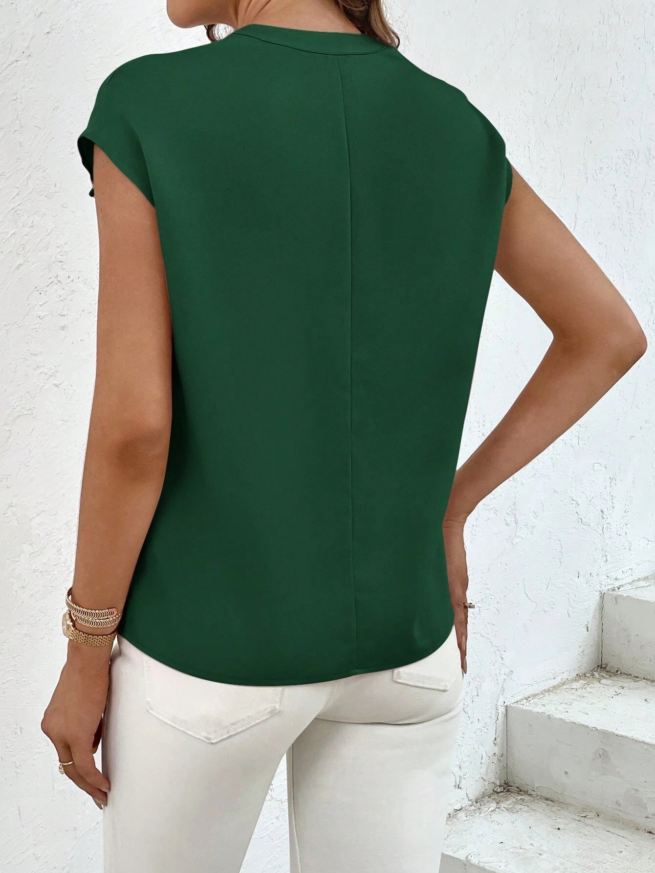 Marquita - Short Sleeve Pocket Button Blouse