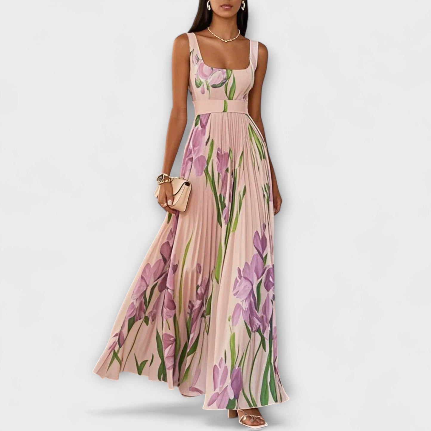 Tressa | Sleeveless Square Neck Floral Maxi Dress