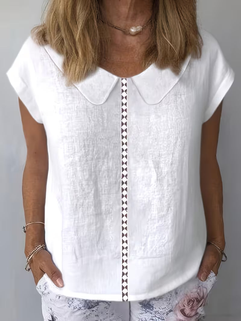 Aurelia | Short Sleeve Top with Cutout Front