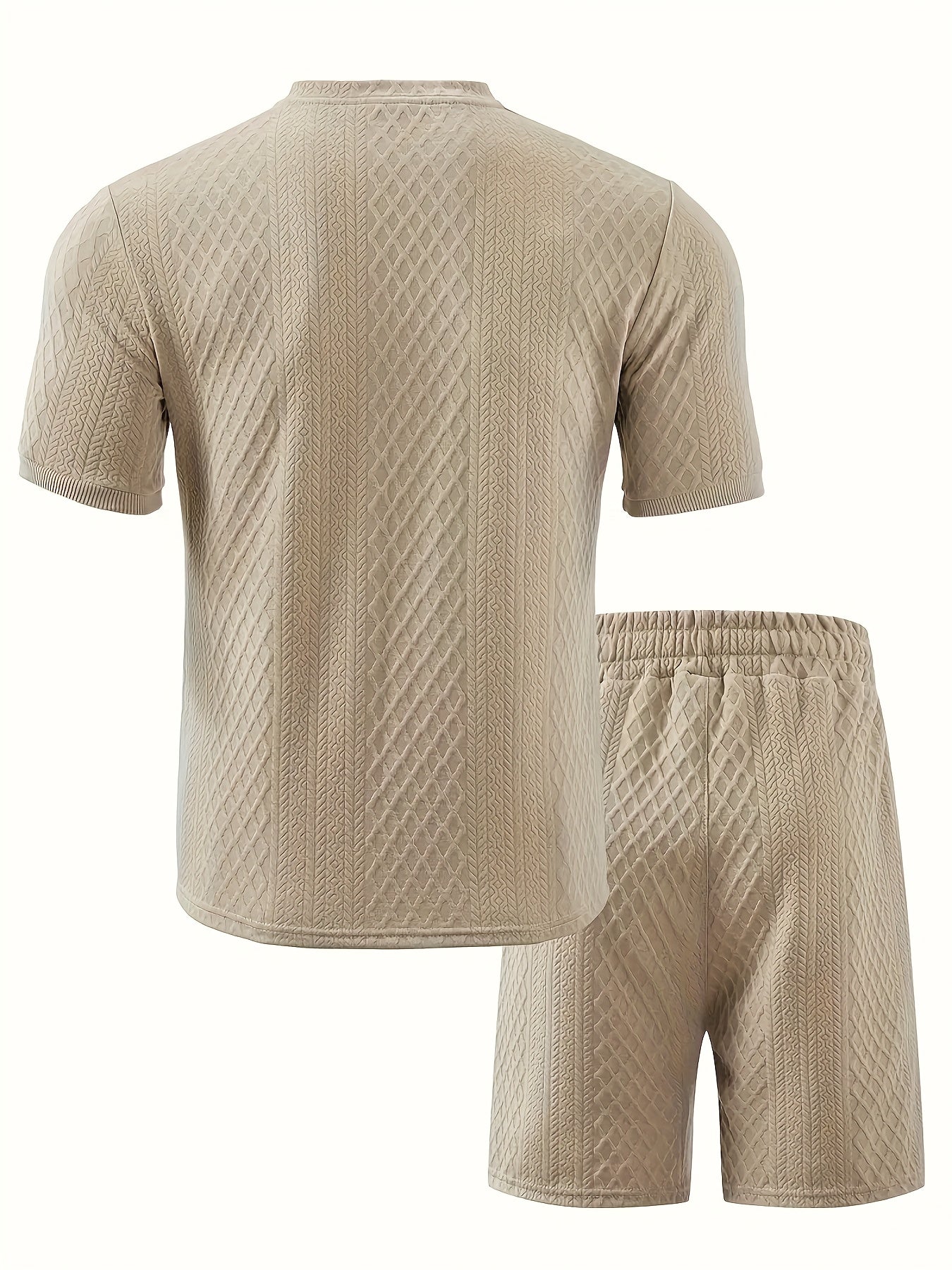 Reginald | Textured Henley Shirt and Shorts Set