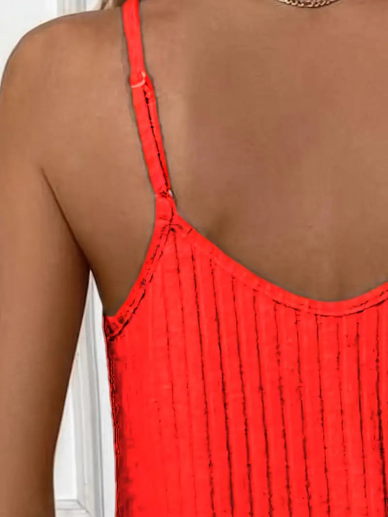 Isalie | Sleeveless Ribbed Drawstring Shorts Set