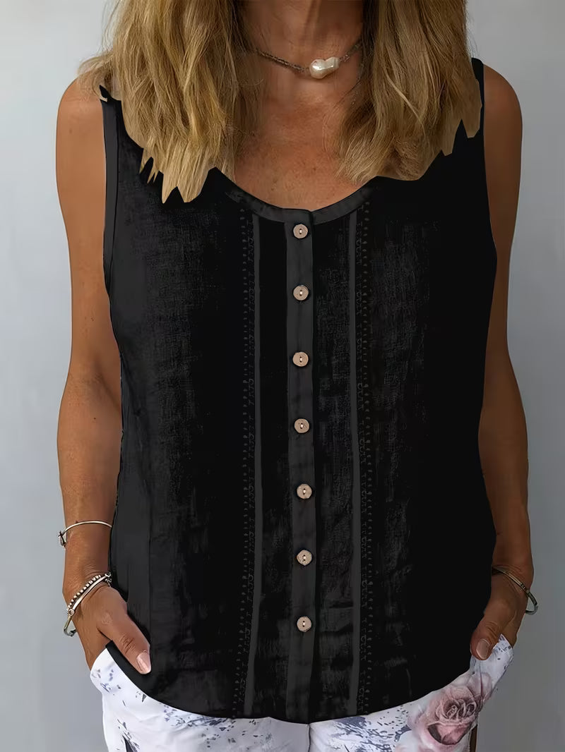 Elaris | Sleeveless Round Neck Vest Top in Purple