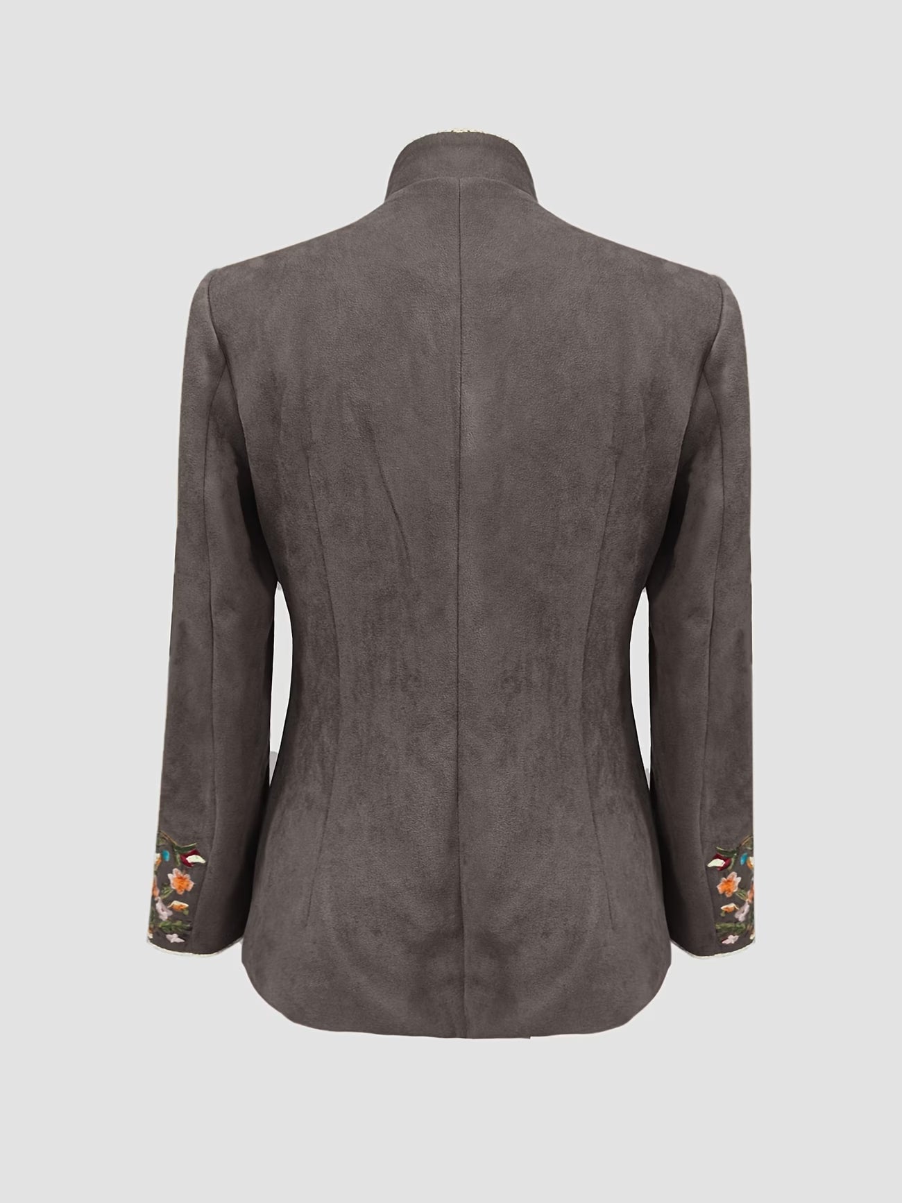 Anisaa | Embroidered Button Front Stand Collar Jacket