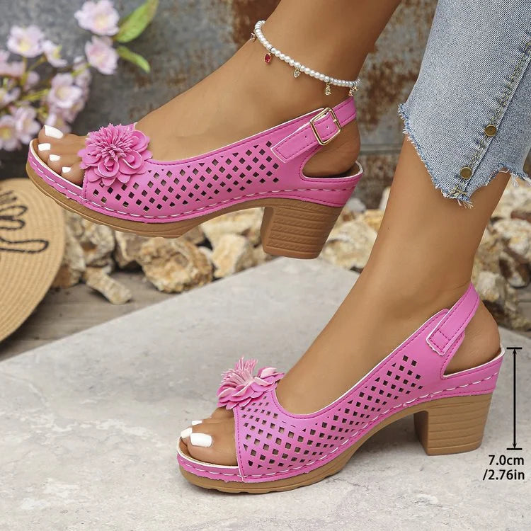 Imogen | Open Toe Slingback Block Heel Sandal