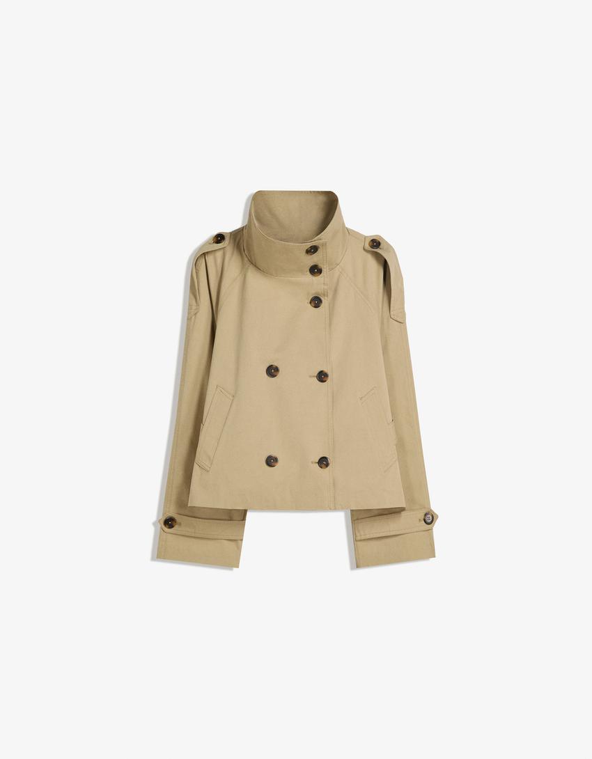 Feliciana | Jacket With Belt and High Buttoned Collar