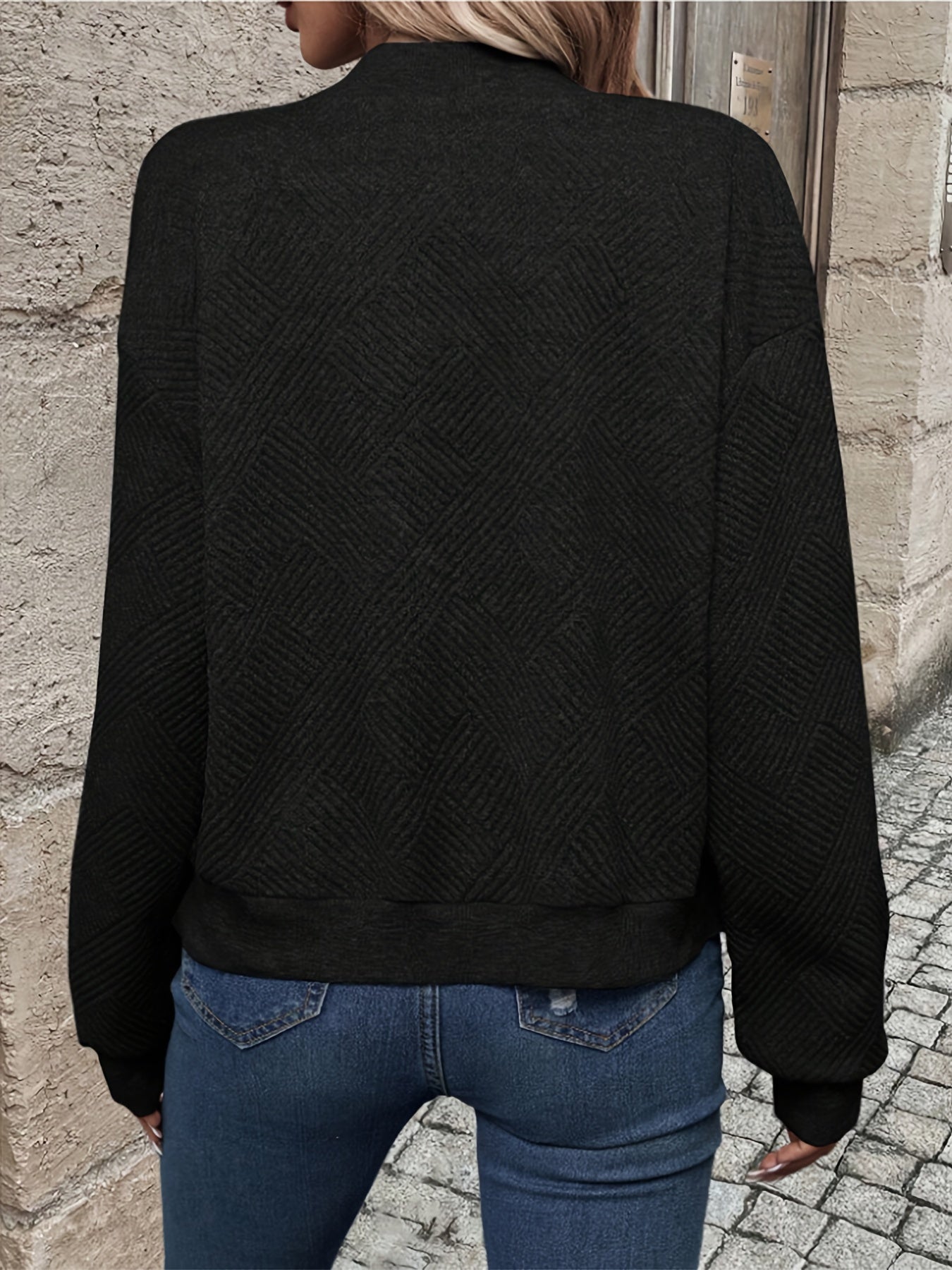 Jemma | Textured Long Sleeve Zip-Up Jacket