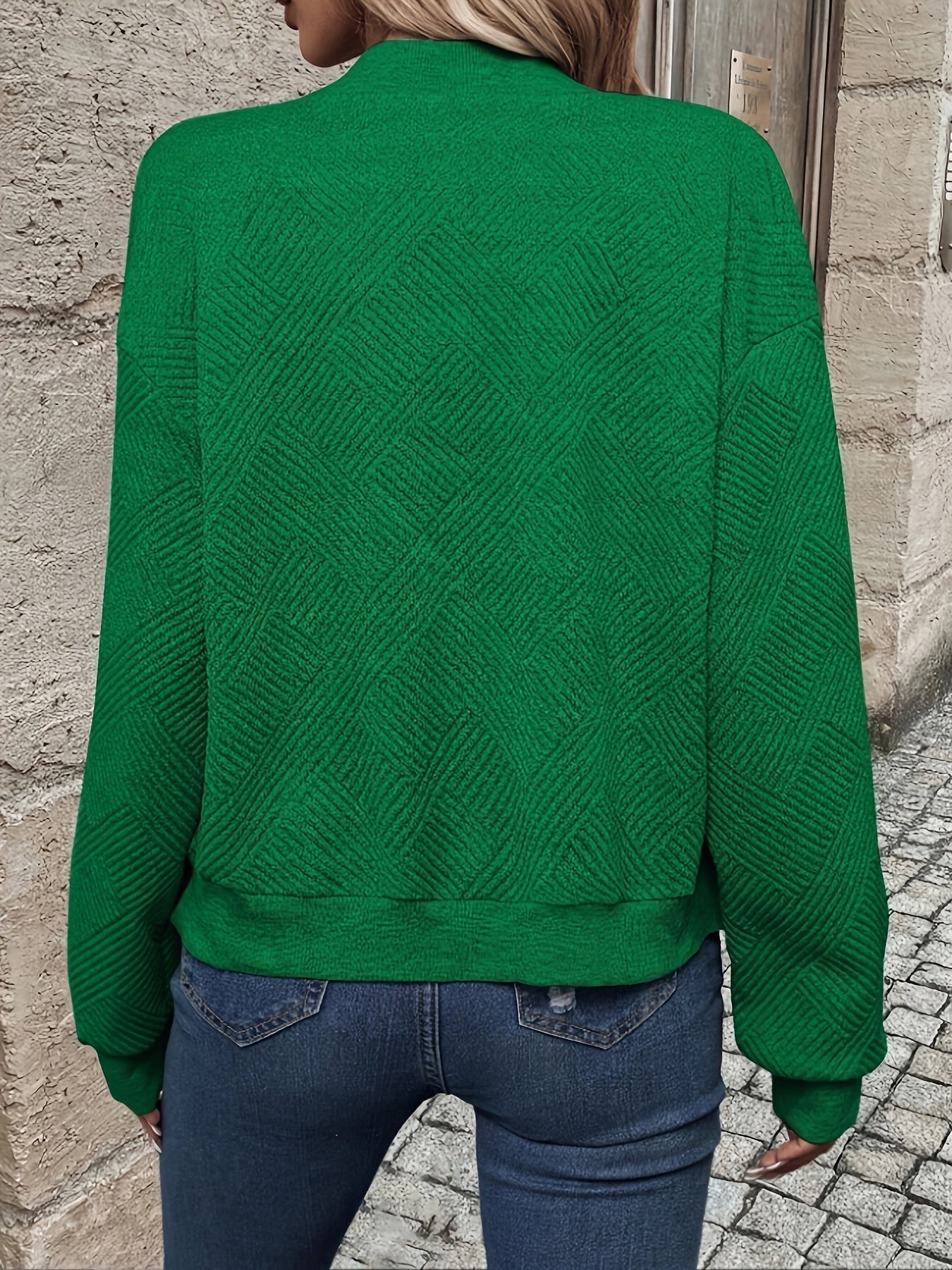Jemma | Textured Long Sleeve Zip-Up Jacket