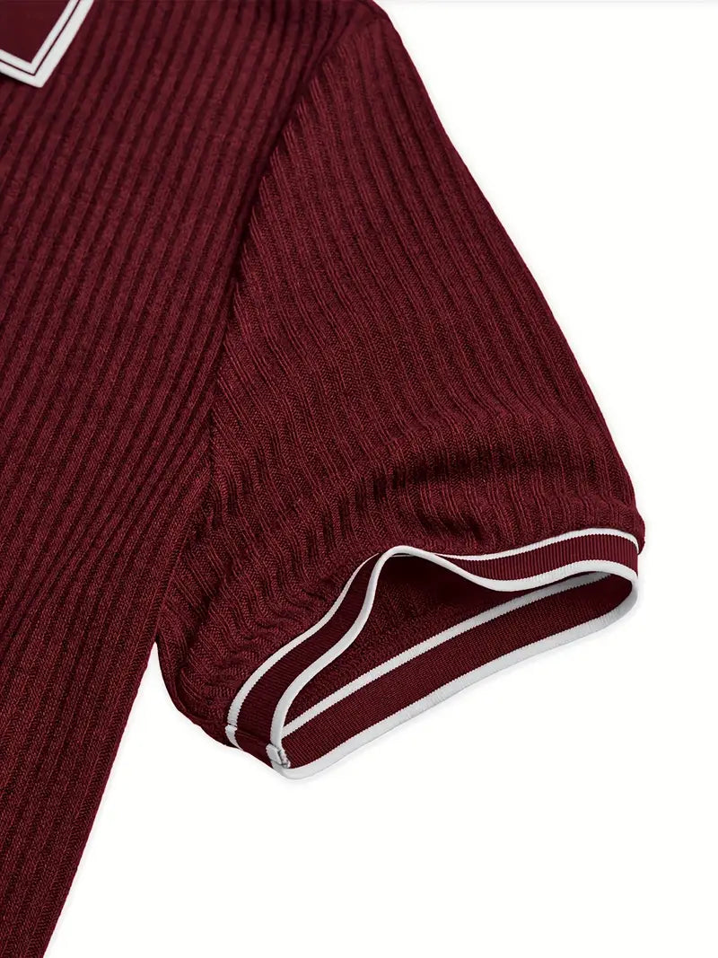 Orestis - Ribbed Short Sleeve Polo Shirt