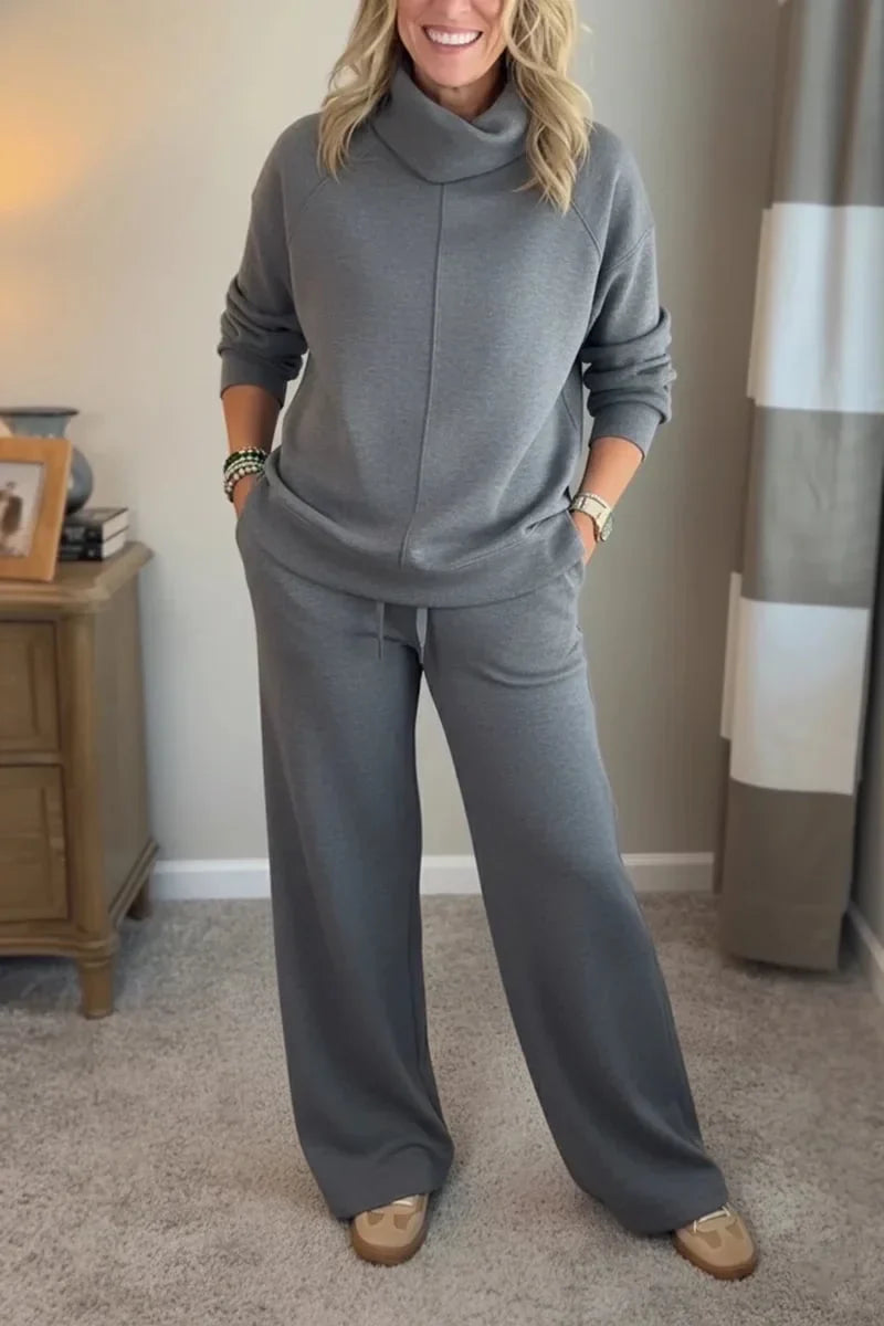 Yardenah | Two-Piece Cowl Neck Wide-Leg Set